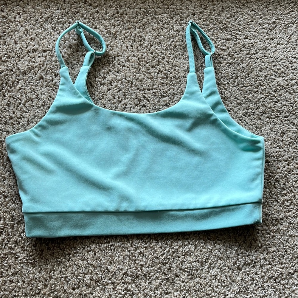 light blue cropped tank top